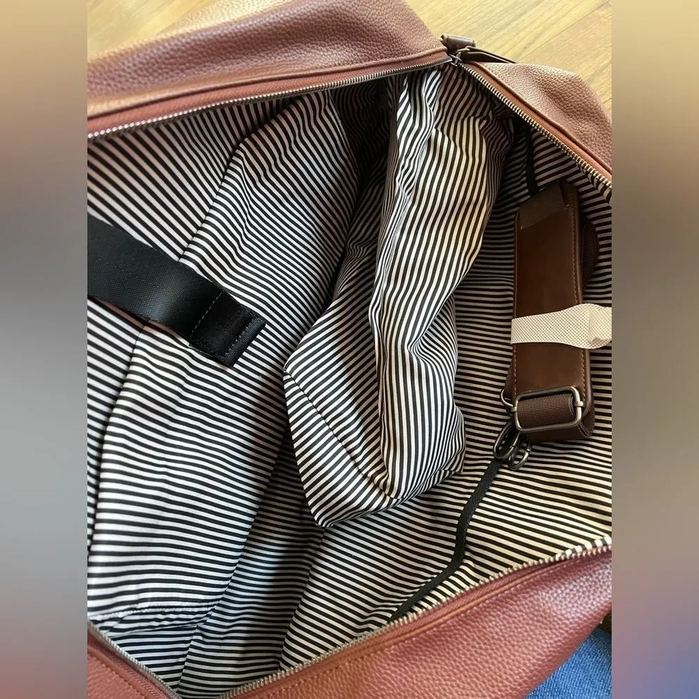NWT Brouk Large Vegan Leather Duffle Bag Brown Fathers Day Gift